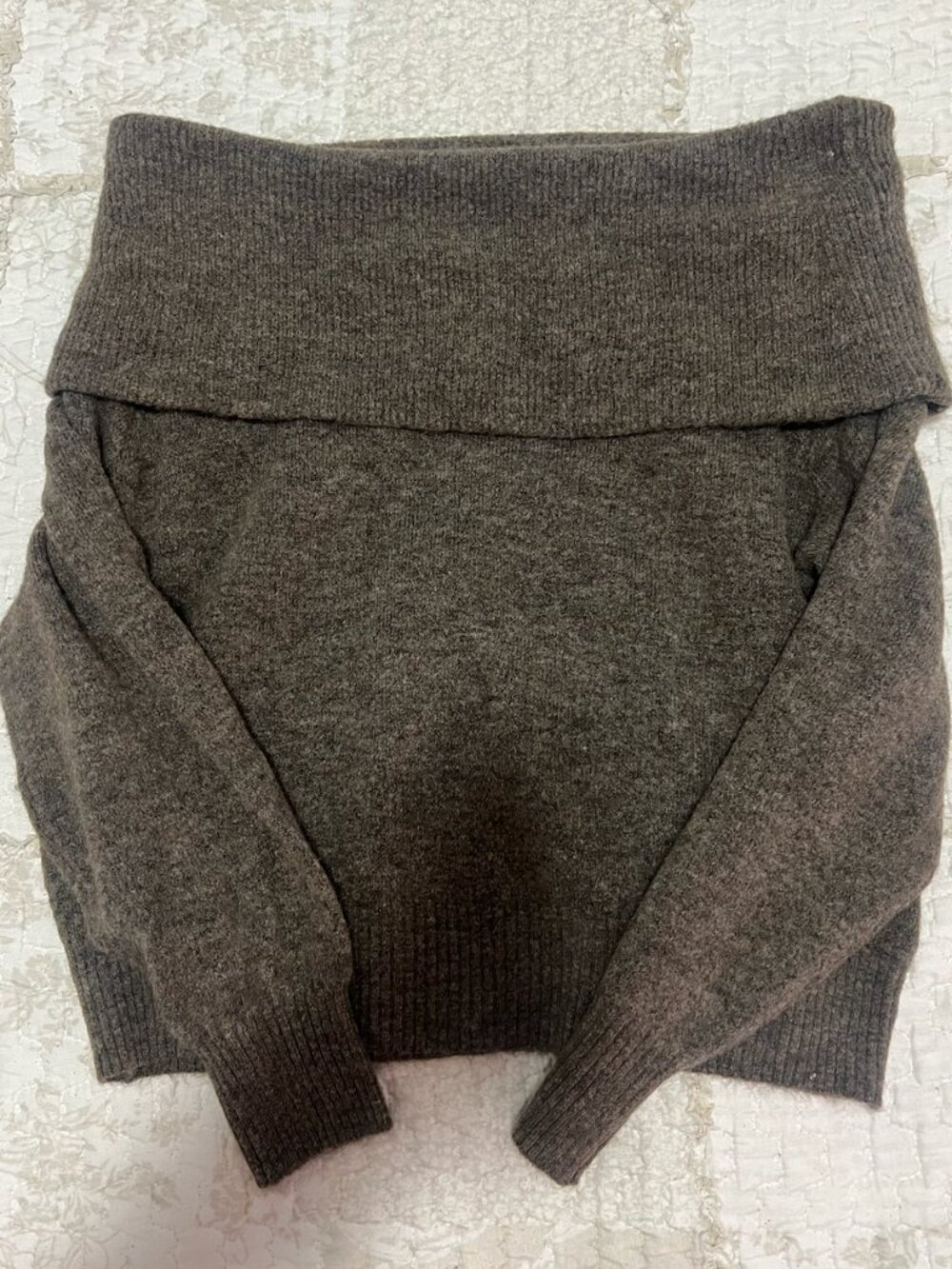 H&M Brown Off-Shoulder Knit Sweater